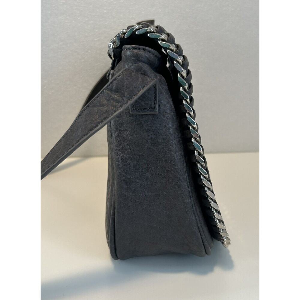 Urban Expressions Lita Gray Vegan Leather Handbag Chain Flap Crossbody - Picture 5 of 12
